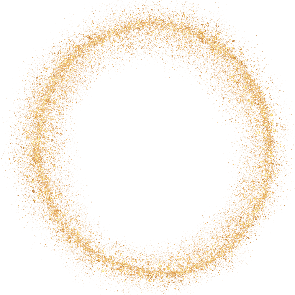 Circle Gold Glitter Cutout